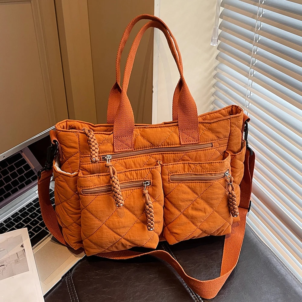 Luxe Quilted Crossbody Bag for Women Large Capacity Everyday Shoulder Purse