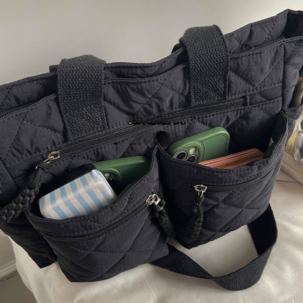 Luxe Quilted Crossbody Bag for Women Large Capacity Everyday Shoulder Purse