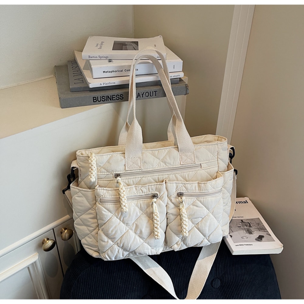 Luxe Quilted Crossbody Bag for Women Large Capacity Everyday Shoulder Purse