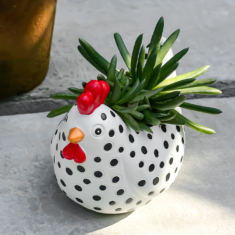 Rustic Chicken Flower Pot Rooster Planter For Garden And Farmhouse Decor 2