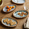 Japanese Rattan Woven Ceramic Snack Plate For Fruit Candy Dessert Serving 2