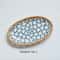 Japanese Rattan Woven Ceramic Snack Plate For Fruit Candy Dessert Serving 5