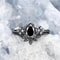Midnight Teardrop Zircon Ring for Women Minimalist Water Drop Ring Jewelry