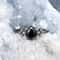 Midnight Teardrop Zircon Ring for Women Minimalist Water Drop Ring Jewelry