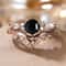 Rose Gold Hexagon Zircon Promise Ring Set for Women