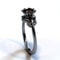 Midnight Bloom Red Crystal Ring with Cubic Zirconia Floral Design