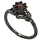 Midnight Bloom Red Crystal Ring with Cubic Zirconia Floral Design