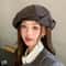 Elegant Japanese Beret Hat for Women Soft Fit Retro Bow Cap