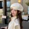 Elegant Japanese Beret Hat for Women Soft Fit Retro Bow Cap