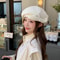 Elegant Japanese Beret Hat for Women Soft Fit Retro Bow Cap