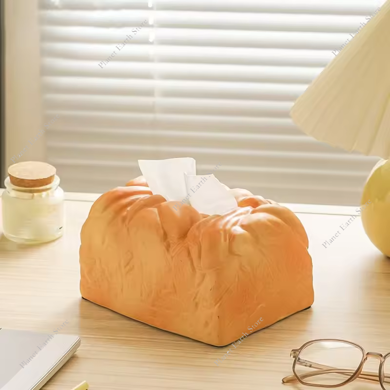 Butter Toast Tissue Box Cover Cute Bread Napkin Holder For Car Home Office 0