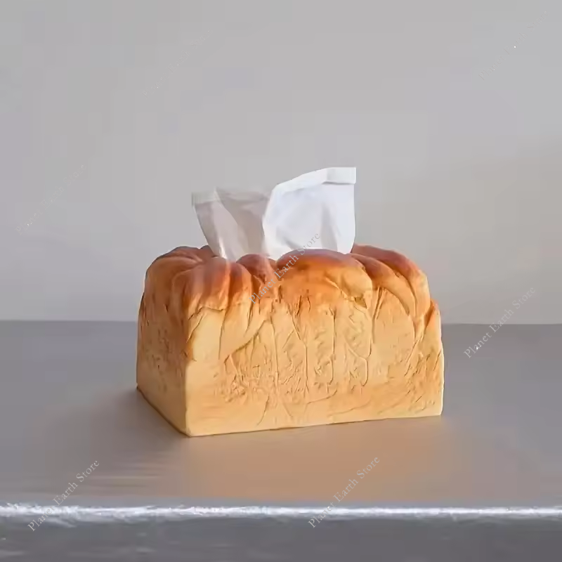 Butter Toast Tissue Box Cover Cute Bread Napkin Holder For Car Home Office 1