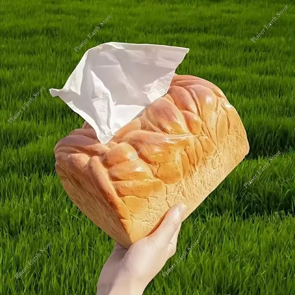 Butter Toast Tissue Box Cover Cute Bread Napkin Holder For Car Home Office 2