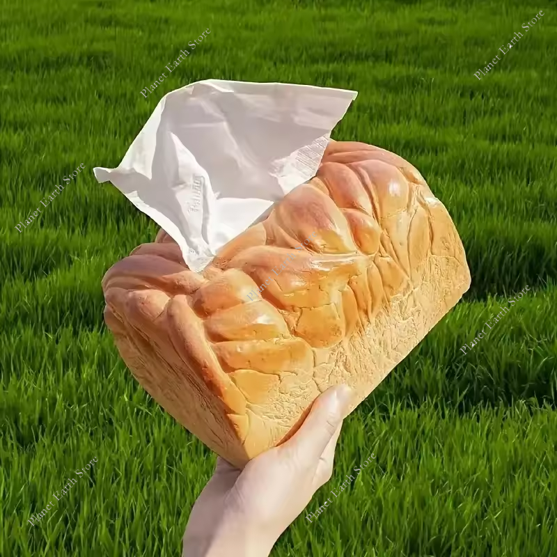 Butter Toast Tissue Box Cover Cute Bread Napkin Holder For Car Home Office 2