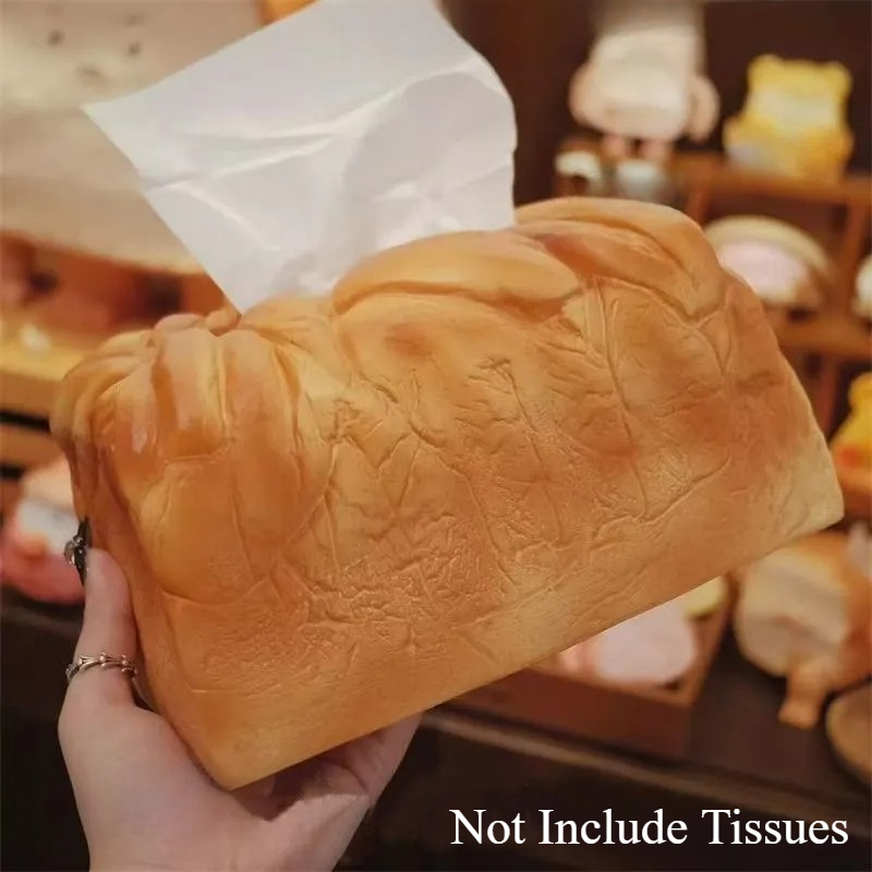 Butter Toast Tissue Box Cover Cute Bread Napkin Holder For Car Home Office 4