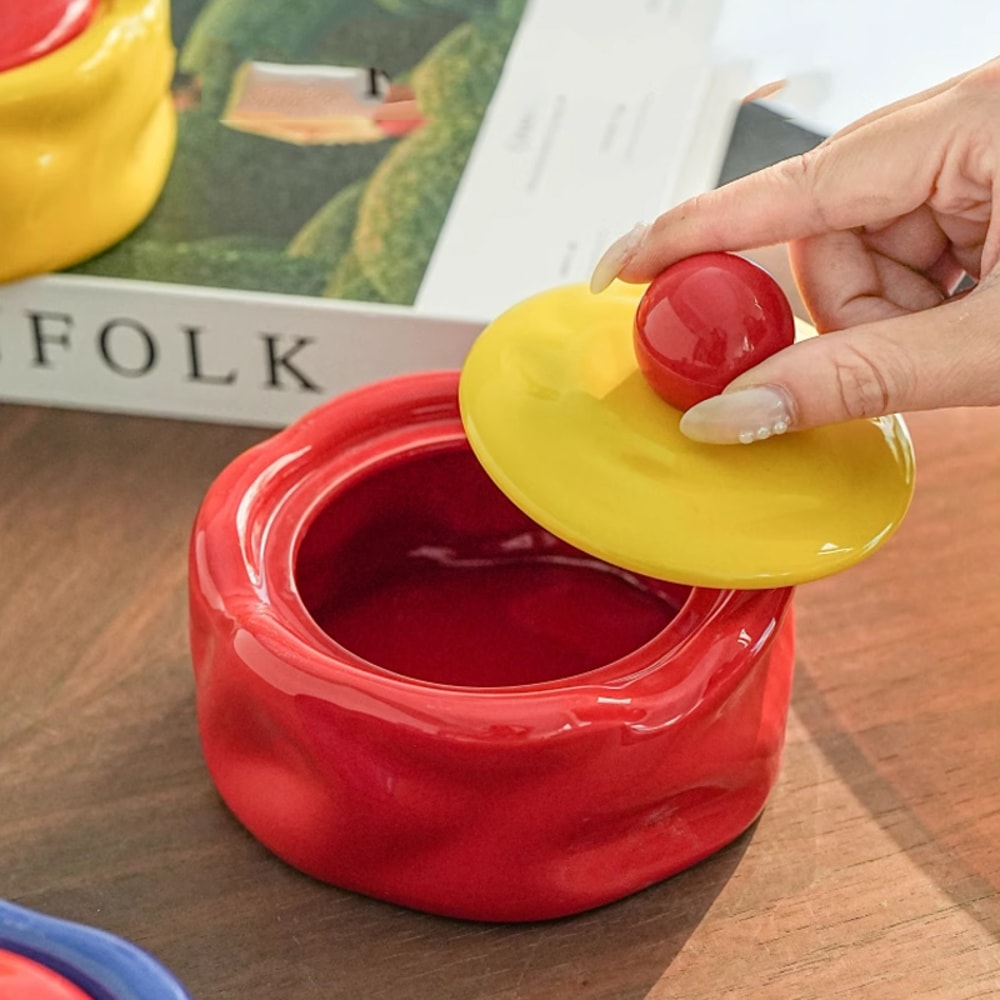 Modern Ceramic Ashtray Decorative Irregular Smoking Tray for Living Room & Desktop