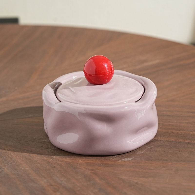 Modern Ceramic Ashtray Decorative Irregular Smoking Tray for Living Room & Desktop