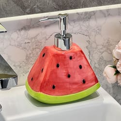watermelon ceramic soap dispenser bottle for shampoo, lotion & bathroom decor