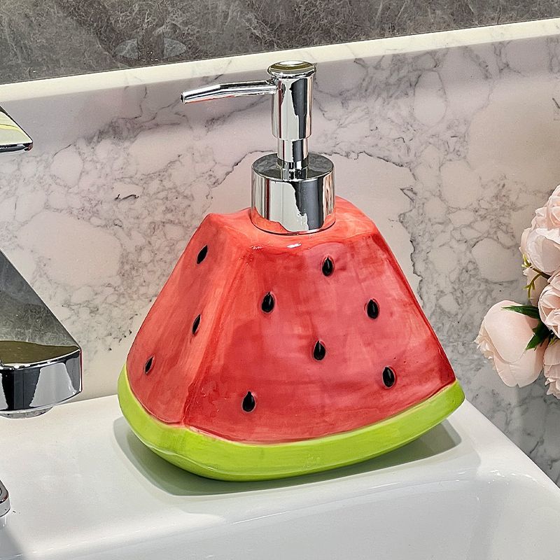 Watermelon Ceramic Soap Dispenser Bottle For Shampoo Lotion Bathroom Decor 0