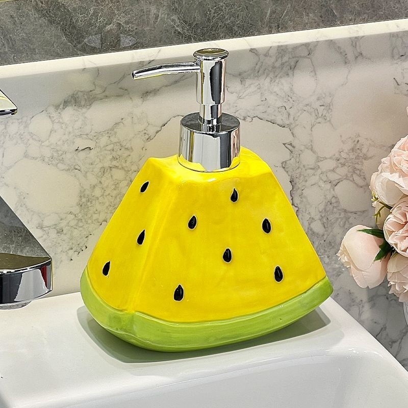 Watermelon Ceramic Soap Dispenser Bottle For Shampoo Lotion Bathroom Decor 2