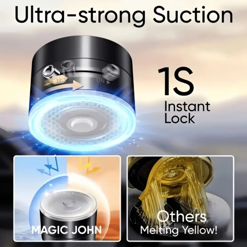 Magnetic Vacuum Phone Mount Stand With Double Suction And Swivel 2