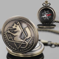 fullmetal alchemist edward brass compass pocket watch for anime fans & outdoor adventures