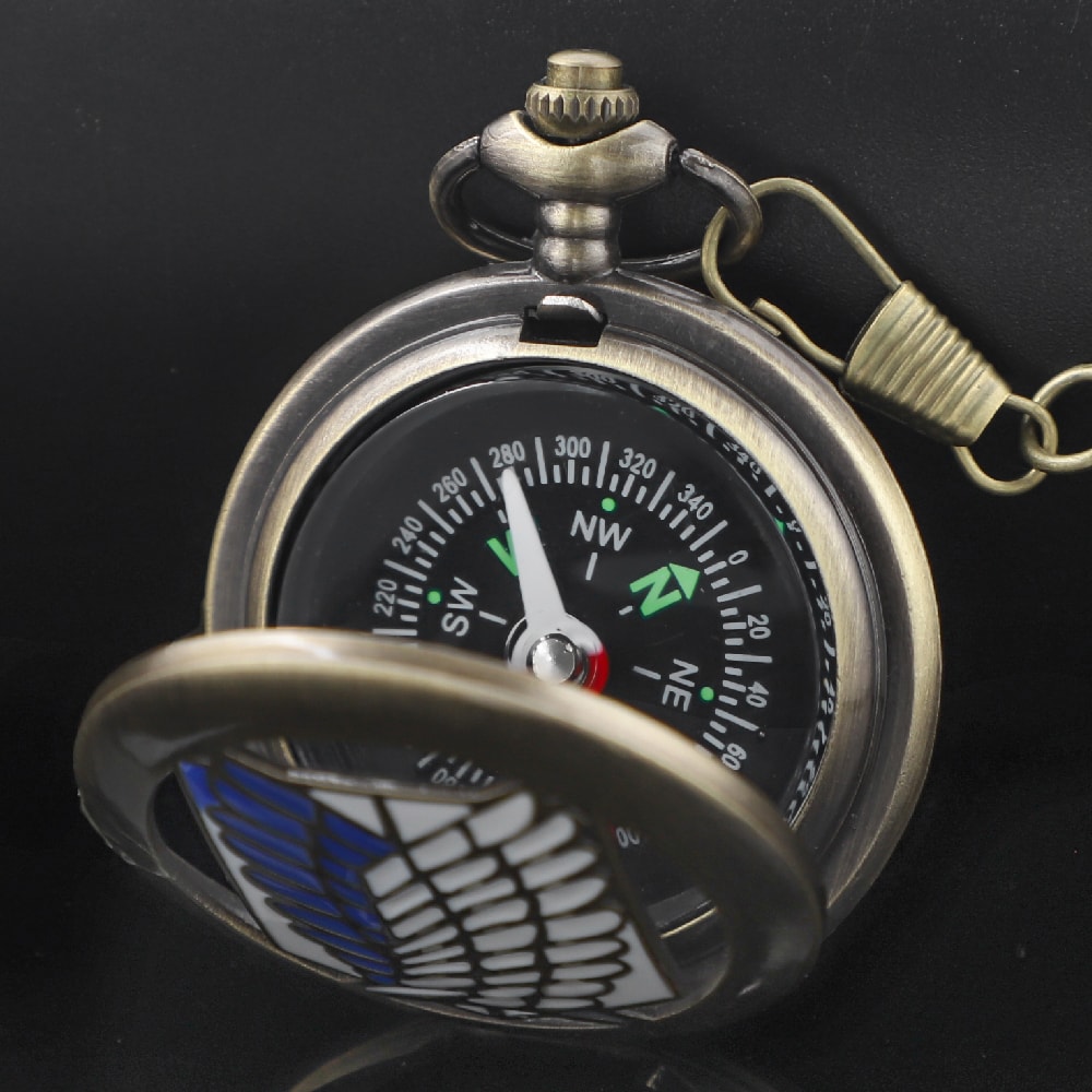 Attack On Titan Vintage Compass Pocket Watch For Camping Hiking Anime Gift Collectors 2