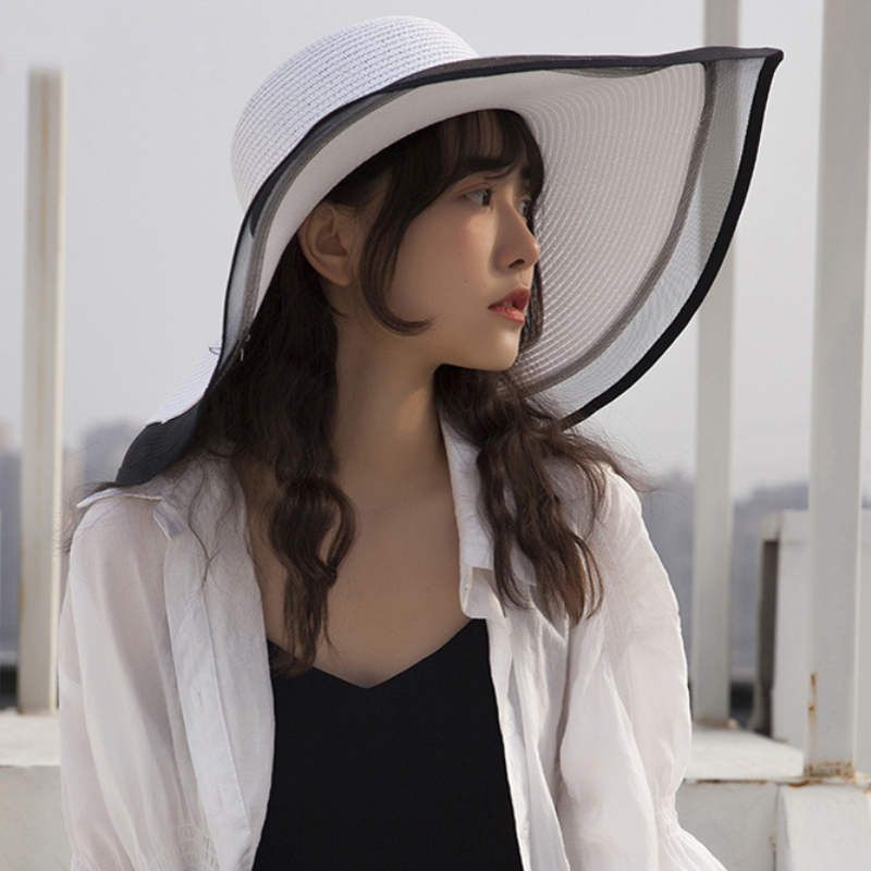 Coastal Breeze Wide Brim Sun Hat for Women with UV Protection Straw Design