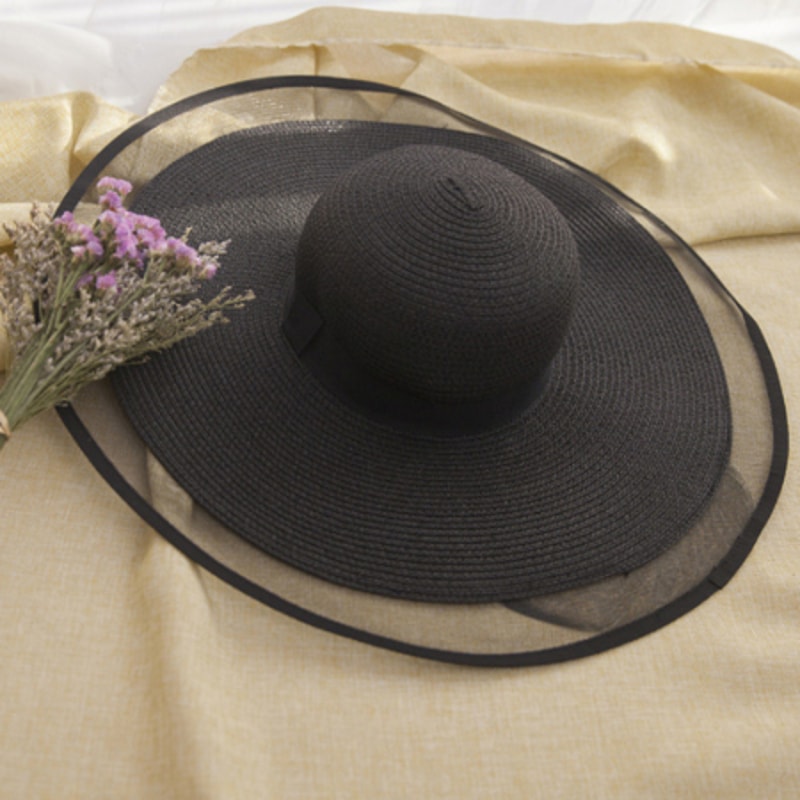Coastal Breeze Wide Brim Sun Hat for Women with UV Protection Straw Design
