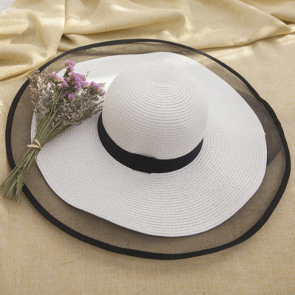 Coastal Breeze Wide Brim Sun Hat for Women with UV Protection Straw Design