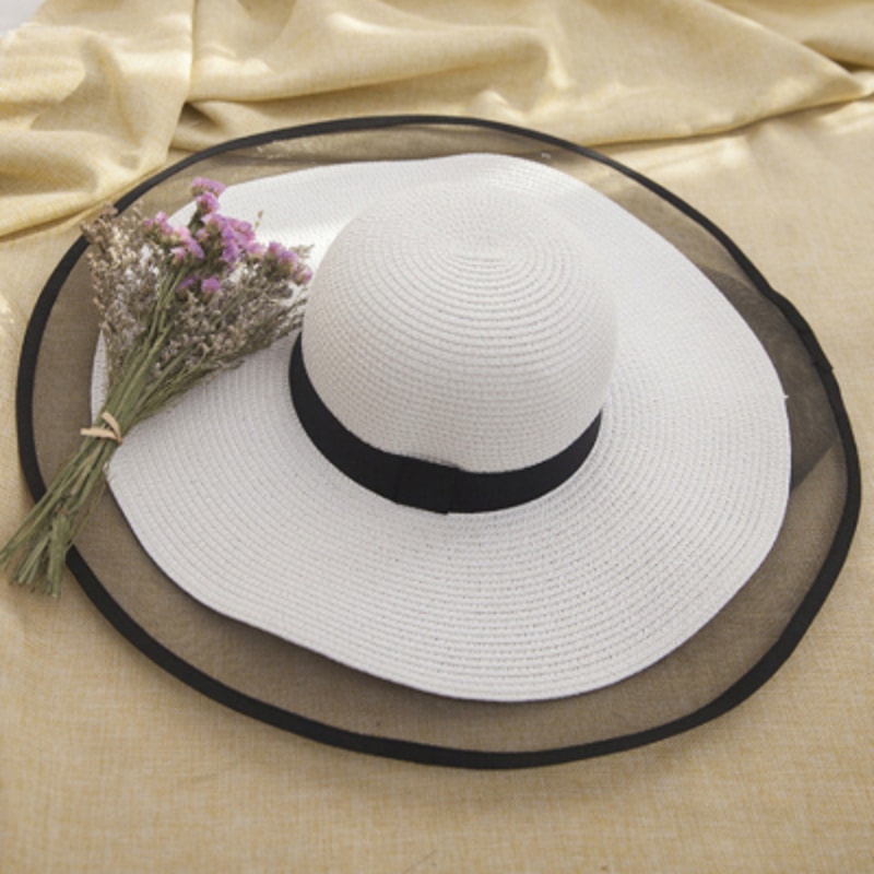 Coastal Breeze Wide Brim Sun Hat for Women with UV Protection Straw Design