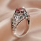 Vintage Red Zircon Gothic Ring for Men & Women Retro Punk Statement Jewelry