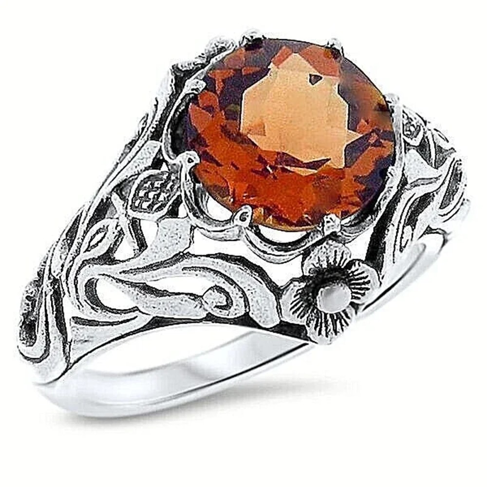 Vintage Red Zircon Gothic Ring for Men & Women Retro Punk Statement Jewelry