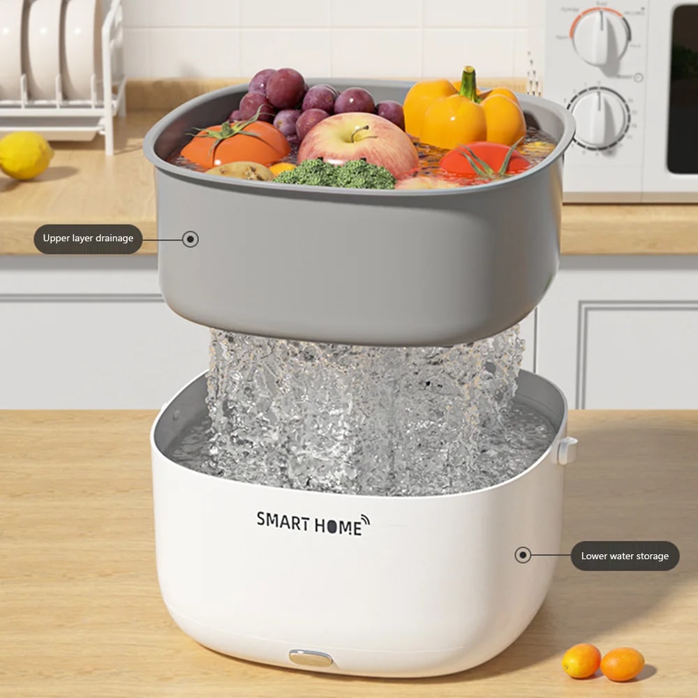 PureFresh Ultrasonic Fruit Vegetable Cleaner Basket 0