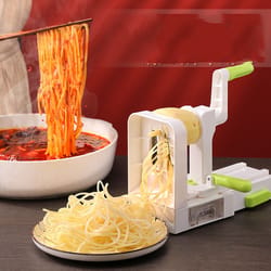 rotary vegetable spiralizer & potato noodle maker with stainless steel drum blades