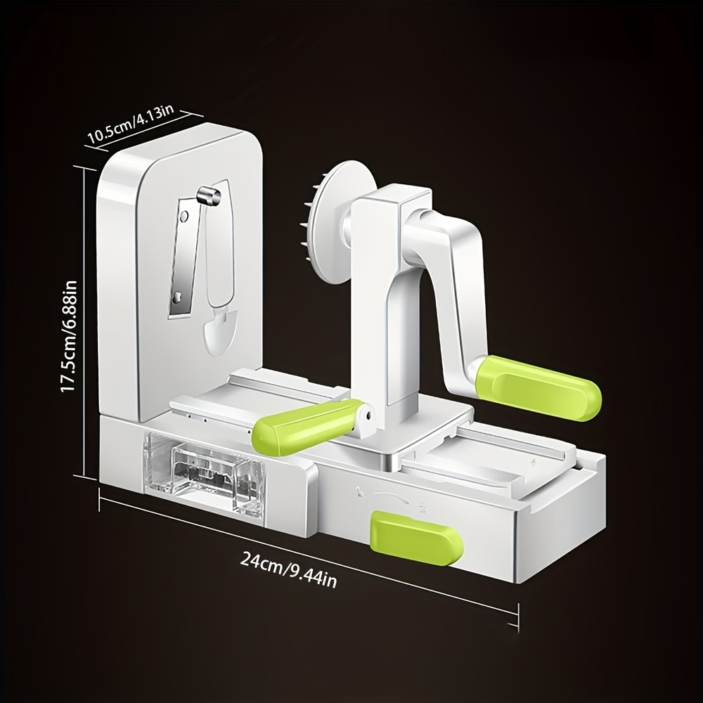 Rotary Vegetable Spiralizer & Potato Noodle Maker with Stainless Steel Drum Blades