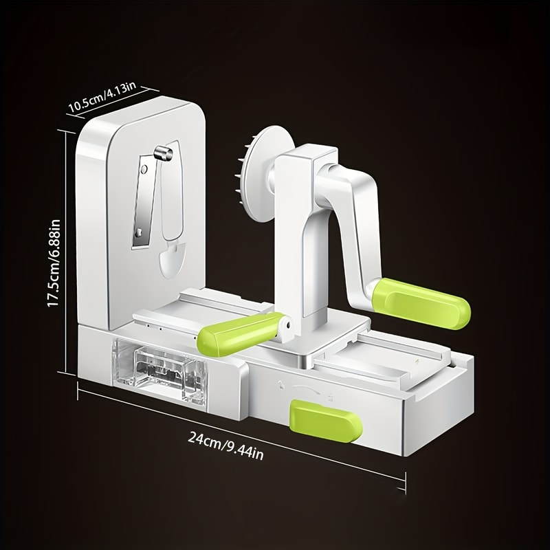 Rotary Vegetable Spiralizer & Potato Noodle Maker with Stainless Steel Drum Blades