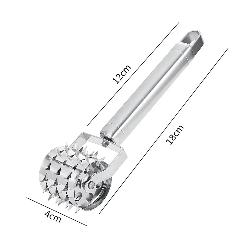 Stainless Steel Meat Tenderizer Roller Hammer For Steak Pork BBQ Prep 5