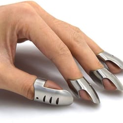 safeslice stainless steel finger guard set for kitchen cutting and chopping