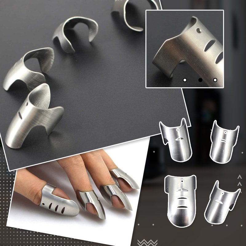 SafeSlice Stainless Steel Finger Guard Set for Kitchen Cutting and Chopping