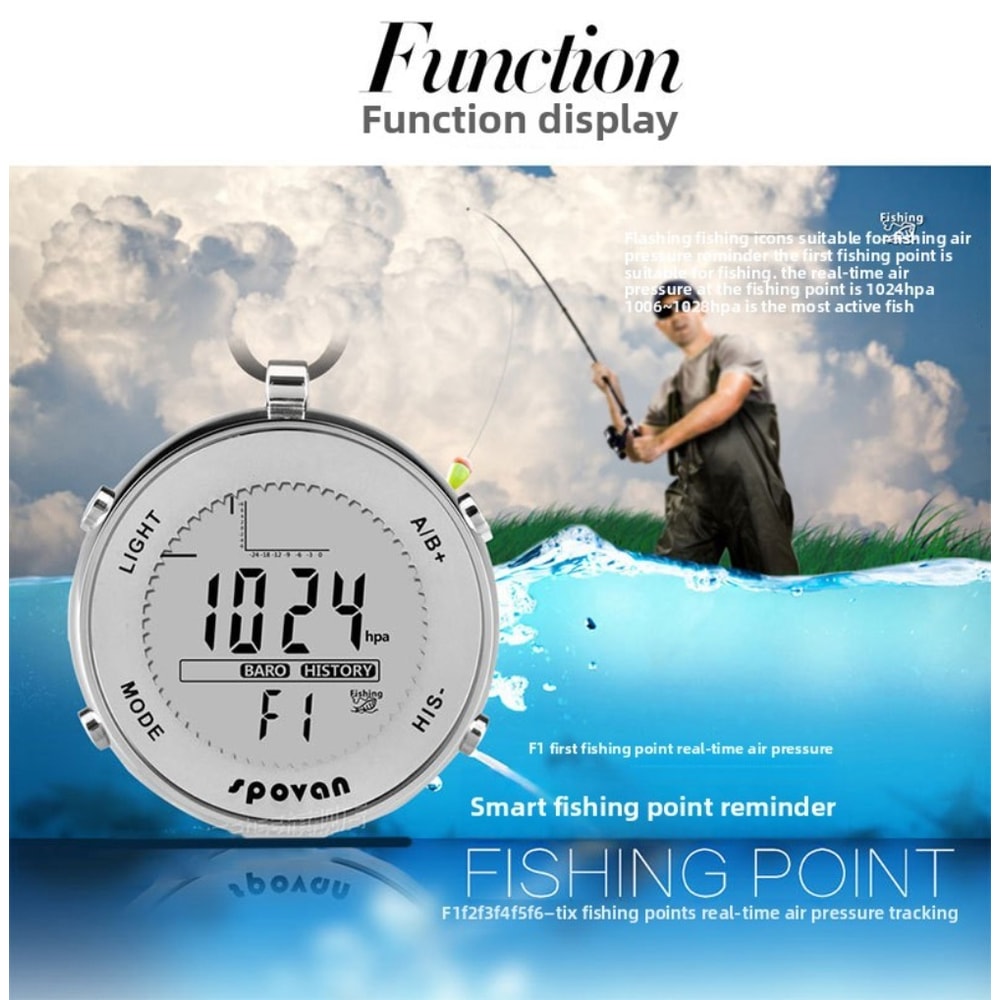 Spovan Waterproof Fishing Barometer Watch for Hiking, Camping & Outdoor Sports