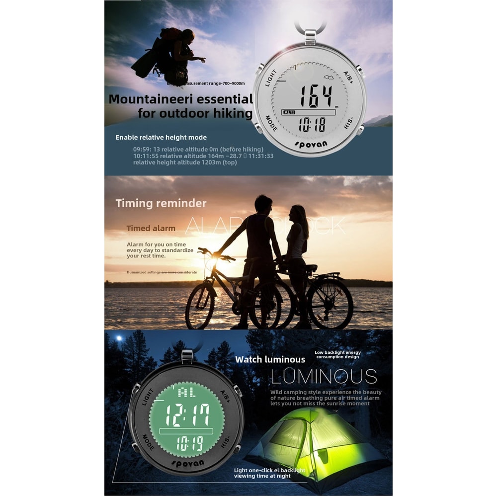 Spovan Waterproof Fishing Barometer Watch for Hiking, Camping & Outdoor Sports