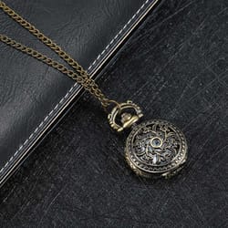vintage floral pendant pocket watch necklace for women