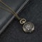 Vintage Floral Pendant Pocket Watch Necklace for Women