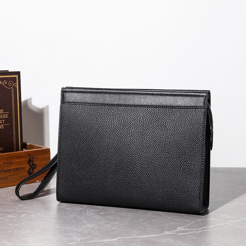 UrbanEdge Mens Clutch Bag Leather Wallet Organizer with Wrist Strap
