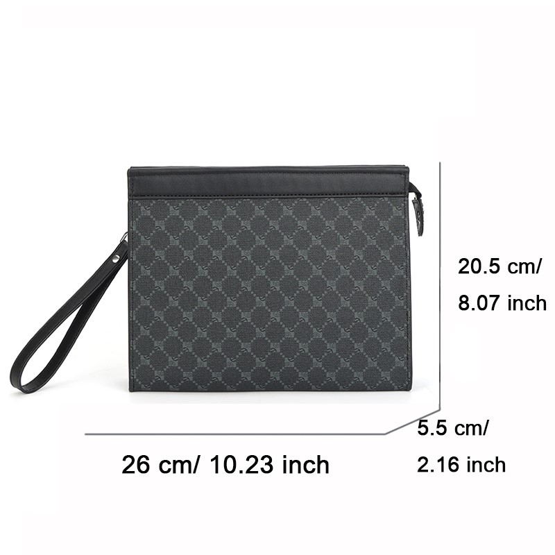 UrbanEdge Mens Clutch Bag Leather Wallet Organizer with Wrist Strap