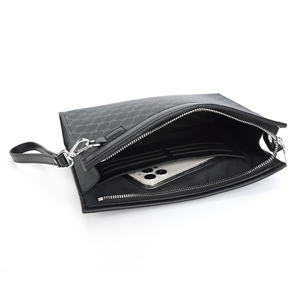UrbanEdge Mens Clutch Bag Leather Wallet Organizer with Wrist Strap