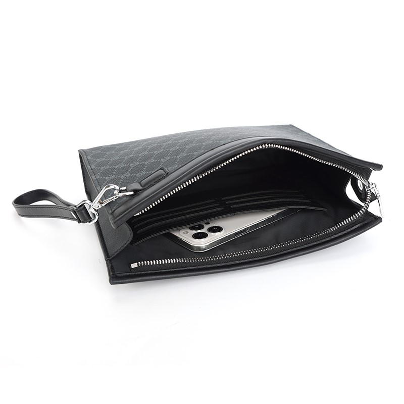 UrbanEdge Mens Clutch Bag Leather Wallet Organizer with Wrist Strap