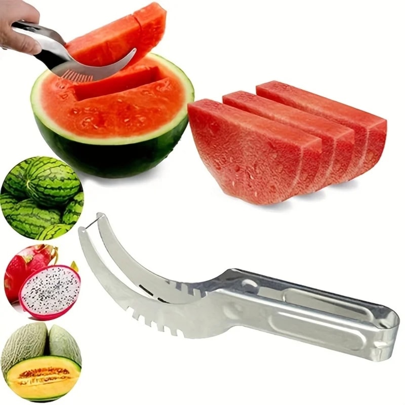 SafeGrip Watermelon Slicer Cutter Stainless Steel Fruit Knife Tool