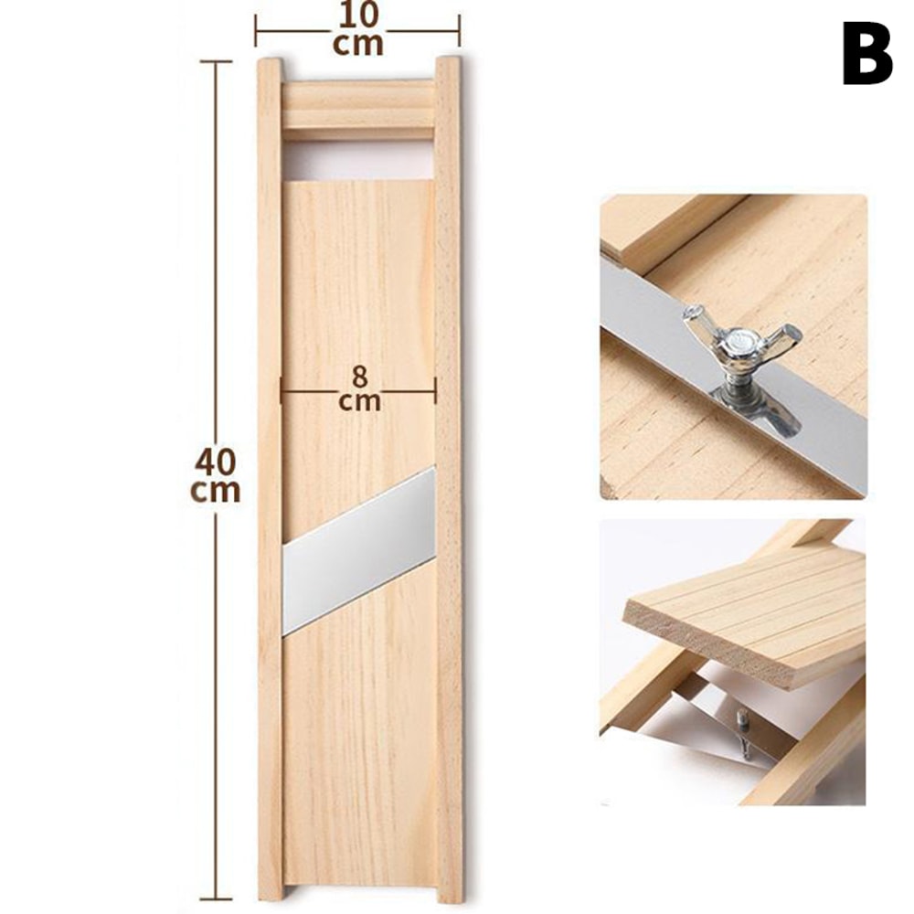Rustic Wooden Vegetable Cutter and Cheese Grater Kitchen Slicer Tool